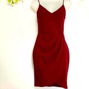 Lulus Elegant Red Spaghetti Strap Dress, size small in good worn once condition